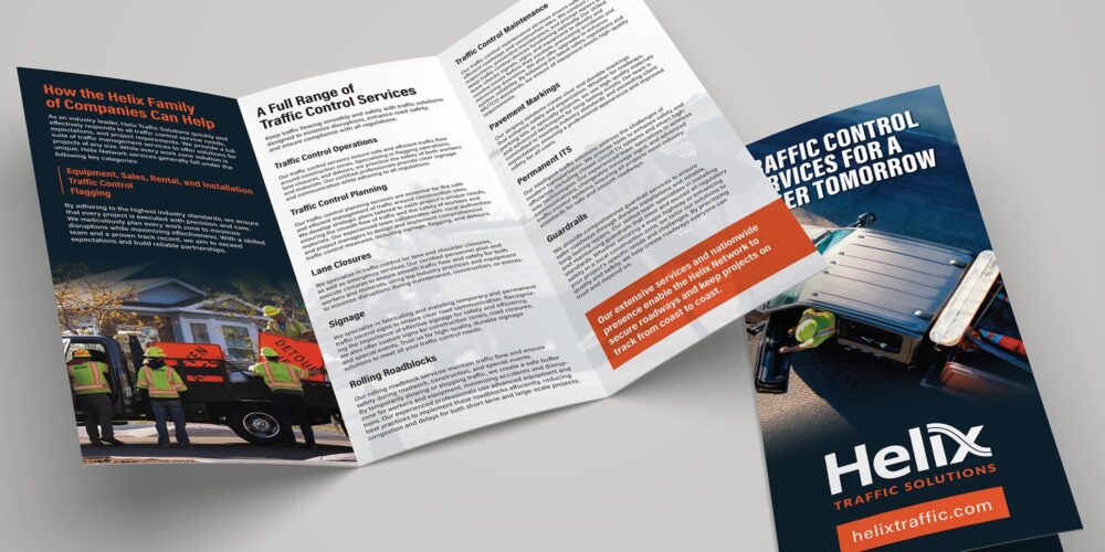 Trifold brochure for Helix Traffic Solutions